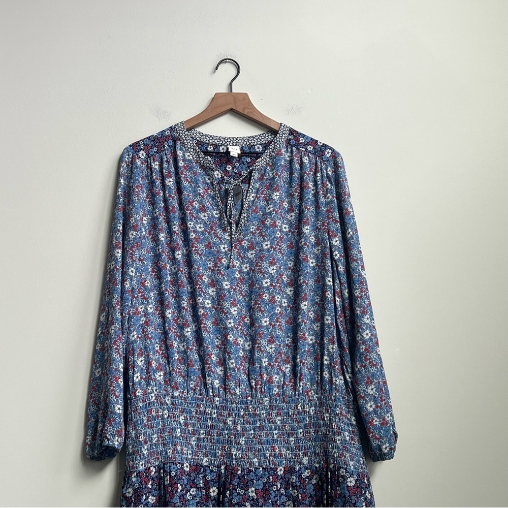 New Gap Dress Womens Floral Drop Waist Pleated Skirt Cottagecore Boho Peasant L - Picture 5 of 15